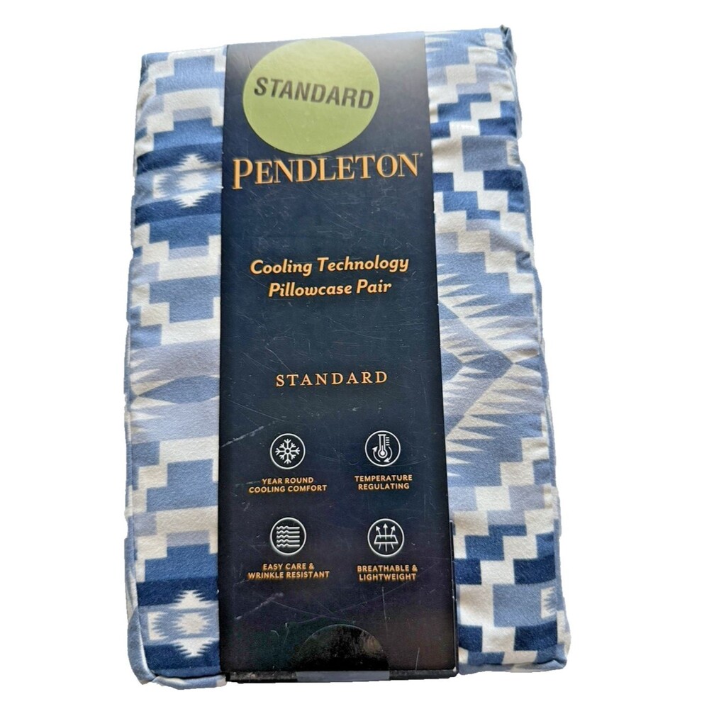 Pendleton Pillowcases Standard Cooling Technology Set Of 2 Abiquiu Sky Blue